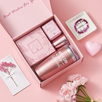 Ensemble de cadeaux pour la Saint-Valentin panier cadeau d'anniversaire serviette tasse aromathérapie bougie coffret cadeau fête des mères avec boîte en papier rose