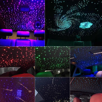 Nueva Luz de Techo para Auto con Efecto de Cielo Estrellado de 16W, Luz Ambiental Interior RGBW, Luz de Fibra Óptica LED, Decoración para Auto y Hogar