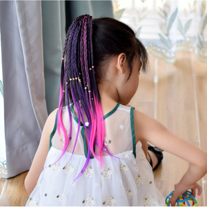 All'ingrosso per bambini parrucca Color arcobaleno trecce testa di corda per capelli per bambini accessori per capelli intrecciati parrucche - Product Image 3