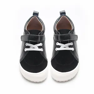 Sepatu PATEN karet lembut bentuk lebar uniseks, sepatu kulit asli tanpa alas kaki ergonomis untuk anak-anak