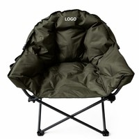Fauteuil lune surdimensionné rembourré personnalisé, robuste, capacité 330 lbs, pliable, chaise de camping type soucoupe, canapé rond de luxe, chaise d'extérieur portable