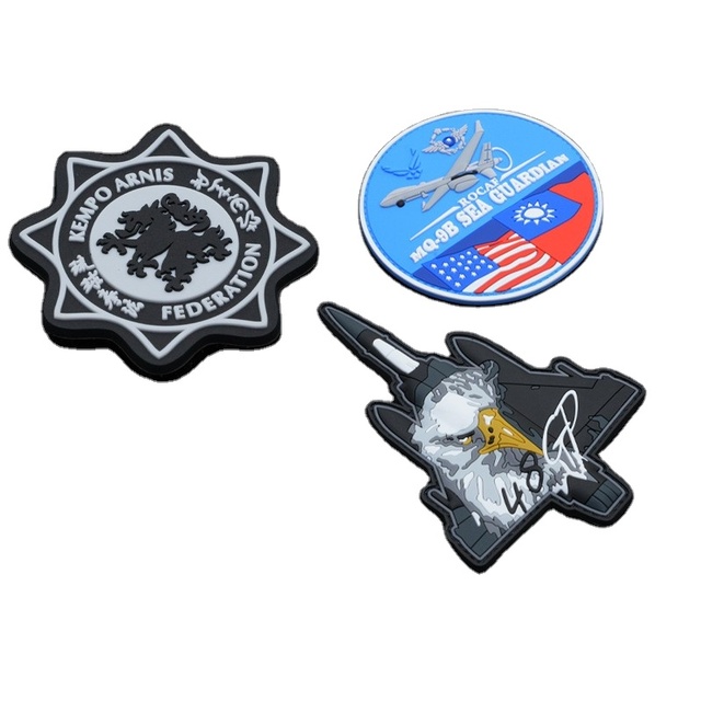 Professional Manufacturer Custom Made 3D PVC Velcro Patch Custom Logo Rubber Patch for Tactical Gear
