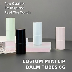 Wholesale Custom <b>Mini</b> Lip Balm Tube 6g Capacity Empty Plastic Lipstick Pink Black White Colors ABS/PP Material Cylinder Shape - Product Image 2