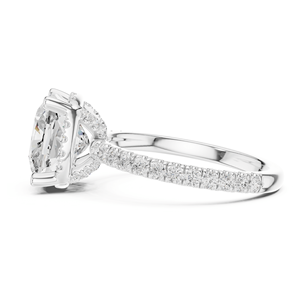 Premium Halo <b>Solitaire</b> 4.25 Carat Cushion Cut Synthetic Diamond Engagement <b>Ring</b> 925 Sterling <b>Silver</b> IGI Certified Wedding Party - Product Image 4