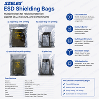 Sacs de protection ESD 6x8 pouces, sacs antistatiques refermables, protection antistatique robuste pour CPU, SSD, HDD, GPU, composants électroniques