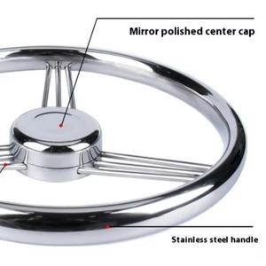 Volant marin en acier inoxydable à 9 branches <span class=keywords><strong>de</strong></span> haute qualité <span class=keywords><strong>de</strong></span> 13.5 pouces Nouveaux accessoires <span class=keywords><strong>de</strong></span> yacht en acier inoxydable - Product Image 4