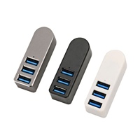 Mini Hub USB 3.0 rotatif en alliage d'aluminium à 4 ports et station d'accueil pour ordinateur portable, souris, clavier, imprimante, appareil photo