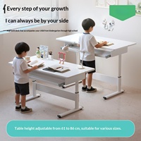 Bureau d'étude moderne et minimaliste en bois massif pour enfants, pour élèves du primaire, réglable en hauteur, protection des yeux, pour l'écriture