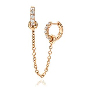 ต่างหูห่วงโซ่ประดับอัญมณีสีเงิน18K สีทอง925สวยสง่าสำหรับผู้หญิง - Product Image 6