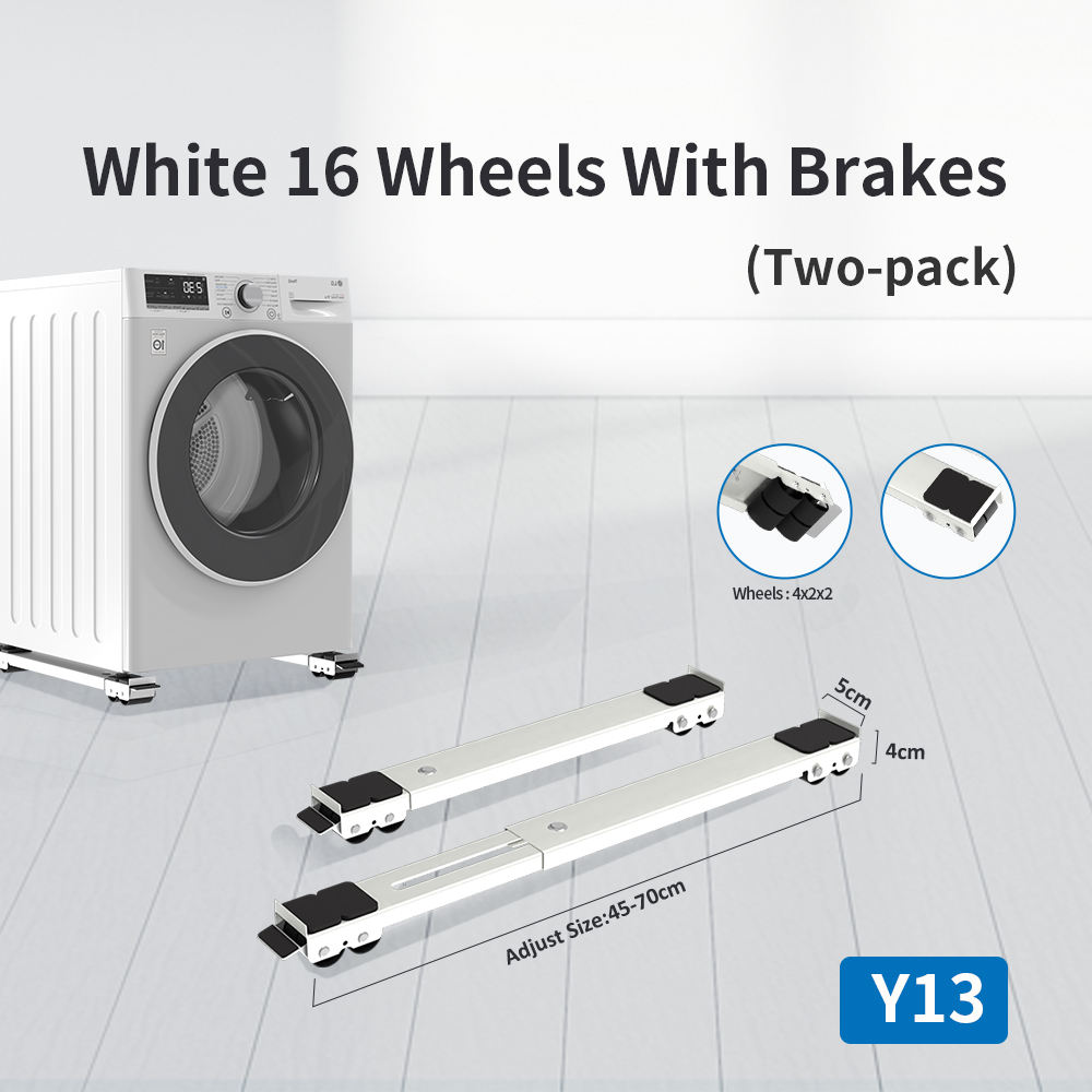White 16 wheels with brakes(two-pack)