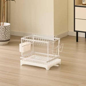 Escurridor de Platos de <span class=keywords><strong>2</strong></span> Niveles al por Mayor con Bandeja de Drenaje, Organizador Metálico para Fregadero y Encimera, Escurridor de Platos para Cocina - Product Image 6