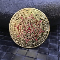 Pièce de monnaie Maya, Art du calendrier aztèque, Culture et prophétie, Pièce souvenir en métal plaqué or, Pièce promotionnelle économique