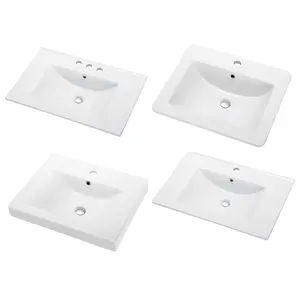 Wholesale Cabinet Basin Countertop Sink White Rectangular Color Matt Black Small Size Basin