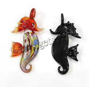 Venda quente jóias animal lampwork vidro seahorse pingentes mais cor 400488