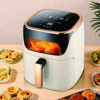 Friteuse à air intelligente automatique à commande numérique, économie d'énergie, 1500W, 8 litres, contrôle de température 80-200°C, durable pour usage domestique
