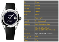 Montre automatique de luxe pour homme avec cadran lumineux, bracelet en acier, mouvement NH35, style de haute qualité, bracelet en acier inoxydable