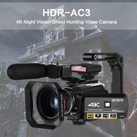 Caméscope Numérique Professionnel 4K à Vision Nocturne pour Chasse aux Fantômes avec Microphone Intégré