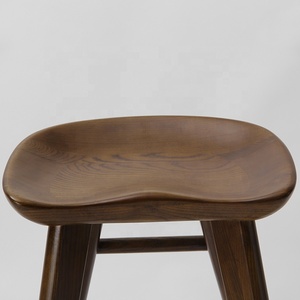 Bán Sỉ Yên Xe Màu Gỗ Óc Chó Hở Lưng Bằng Gỗ Tro Ghế Quán <span class=keywords><strong>Bar</strong></span> Ngồi - Product Image 5