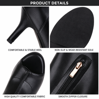Bottes de soirée sexy pour femmes, à bout ouvert, en faux daim, avec fermeture éclair latérale, talon très haut, extensibles, grande taille 46