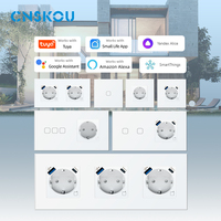Double cadre en verre 16A Tuya Alexa électrique à commande vocale prise Zigbee Smart Home Switch prise murale CN