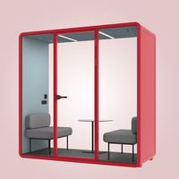 Cabine téléphonique insonorisée pour bureau moderne Conception modulaire en verre double couche Isolation phonique 30dB pour hôtel centre commercial hôpital
