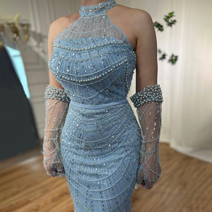 Vestido de fiesta de perlas de sirena desnuda con <span class=keywords><strong>guantes</strong></span> 2024 Serene <span class=keywords><strong>Hill</strong></span> LA72032A elegantes vestidos de noche formales para mujeres - Product Image 5
