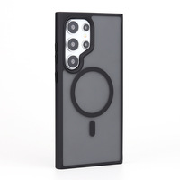 Compatible avec S26 Ultra & S25 Plus, étui de protection magnétique 2-en-1 en TPU PC, finition effet peau, design résistant aux traces de doigts