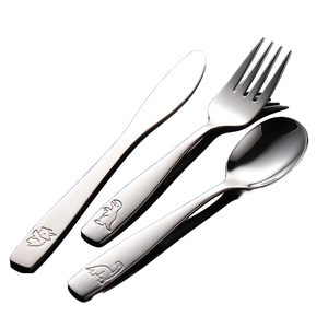 Bộ dao kéo bằng thép không gỉ dễ thương dành cho trẻ em Nhà hàng gia đình Bộ thìa và nĩa ăn Bộ đồ ăn bằng thép không gỉ dành cho trẻ em - Product Image 1