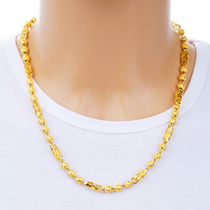 Collana <span class=keywords><strong>in</strong></span> <span class=keywords><strong>ottone</strong></span> placcato oro di Dubai, stile Vietnamita, con ciondolo a croce cava, da uomo e da donna, per il commercio transfrontaliero - Product Image 4