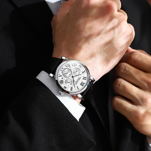 Louie Juelen Nuovo Orologio Multifunzione Impermeabile di Tendenza, Orologio al Quarzo di Alta Gamma con <span class=keywords><strong>Cinturino</strong></span> in <span class=keywords><strong>Pelle</strong></span> per <span class=keywords><strong>Uomo</strong></span> - Product Image 3