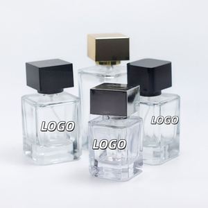 Square Spray <b>Perfume</b> Glass <b>Bottle</b> <b>30ml</b> 50ml 100ml Cube <b>Perfume</b> <b>Bottle</b> <b>Perfume</b> <b>Bottle</b> Luxury <b>Perfume</b> <b>Bottle</b> With Black Cap - Product Image 1