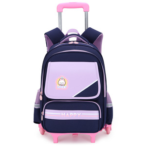 High Quality Waterproof Polyester Unisex School Handcart Children's <b>Backpack</b> Leisure Travel Rolling 6-wheel <b>Backpack</b> - Product Image 1