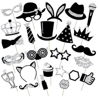 Kit d'accessoires pour photomaton de fête costumée DIY : Chapeaux, lunettes, rouge à lèvres, cravate, couronne – Idéal pour anniversaire, mariage, Noël, Nouvel An, fête de remise de diplôme