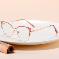 MS 91259 2023 nueva moda de mujer hueco diseñador ojo de gato gafas Metal Anti-Luz Azul miopía gafas ópticas marco logotipo personalizado