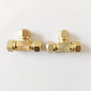 Unión en T de compresión de latón, Conector de 3 vías, tubo de 1/4 ", manga de ferrels de compresión de latón macho, conector rápido de tres vías - Product Image 2