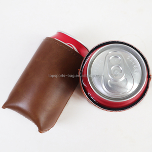 Funda de Neopreno y Cuero PU Premium para Latas de 12 oz, con Borde Cosido, Elegante Portavasos Aislado de Cuero Marrón - Product Image 5