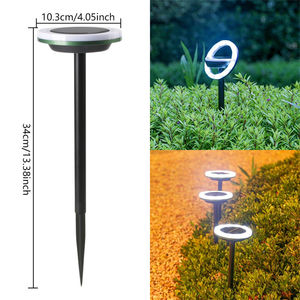 Luces solares para caminos, 12 luces LED giratorias solares para exteriores, IP65, luces solares impermeables para jardín, pasarela para patio, césped para patio trasero - Product Image 2