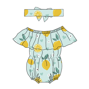 Abito monopezzo con maniche di pizzo da ragazza appena arrivato vestito intero per neonati con motivi a base di frutta - Product Image 5