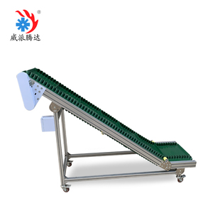 Schuine Pvc Band Transportband Emmerlift Met Verstelbare Snelheid Hellende Op Maat Gemaakte Lift Transportband Met Rok Schotten - Product Image 2