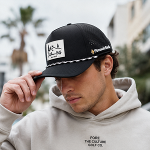 Casquette de golf cinq panneaux en cuir silicone avec logo personnalisé, haute qualité, faible MOQ, fermeture Velcro, séchage rapide, légère - Product Image 5