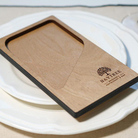 Porte-chéquier promotionnel classique en contreplaqué, logo gravé sur mesure, pour restaurants, hôtels, porte-billets de tip, porte-factures
