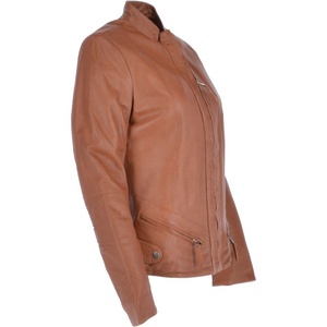 Women's Vintage Slim Fitted Soft Genuine Leather Waterproof Windproof Eco-Friendly Winter Biker Jacket <b>UK</b> Size 6 24 - Product Image 3