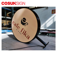 COSUN extérieur éclairé mur signe boîte à lumière signe forme ronde oeil lame led lumière signe