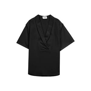 Chemise d'été décontractée pour homme en popeline infroissable, col carré long, style coréen vintage, mélange de coton, couleur unie, manches courtes - Product Image 5