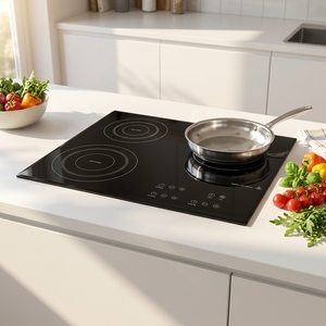 Fornello a Induzione Elettrico in Ceramica a 3 Fuochi, Piano Cottura da Appoggio per Cucina Domestica - Product Image 3