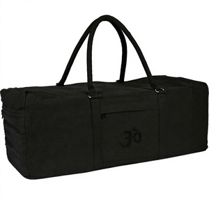 Bolsa de Lona Negra para Equipo de Yoga con Logotipo Om, Bolsa Grande con Cierre para Esterilla de Pilates - Product Image 1