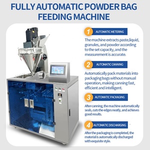 Custom Pneumatic Cosmetic Chili Cocoa Matcha Coffee Powder Zipper Doypack Pouch Three Side Feeding Weighing Packing Machine - Product Image 4