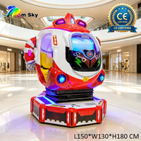 Robot Espacial Rojo para Niños, Máquina de Diversión con Rotación de 360 Grados, Helicóptero, Juego de Arcade con Video en Fibra de Vidrio para Interiores, Alto Rendimiento
