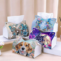 Kits de support de boîte à mouchoirs en diamant pour peinture diamantée, thème coloré, forme spéciale, en bois et acrylique, décoration d'intérieur