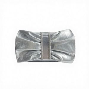 Sac seau de soirée de luxe en cuir fait main avec perles brillantes, pochette de mariage élégante - Product Image 3